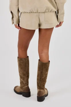 Suede Micro Short - Taupe
