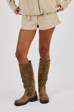 Suede Micro Short - Taupe