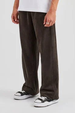 Suede Relaxed Jogger - Charcoal