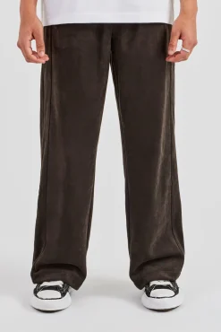 Suede Relaxed Jogger - Charcoal