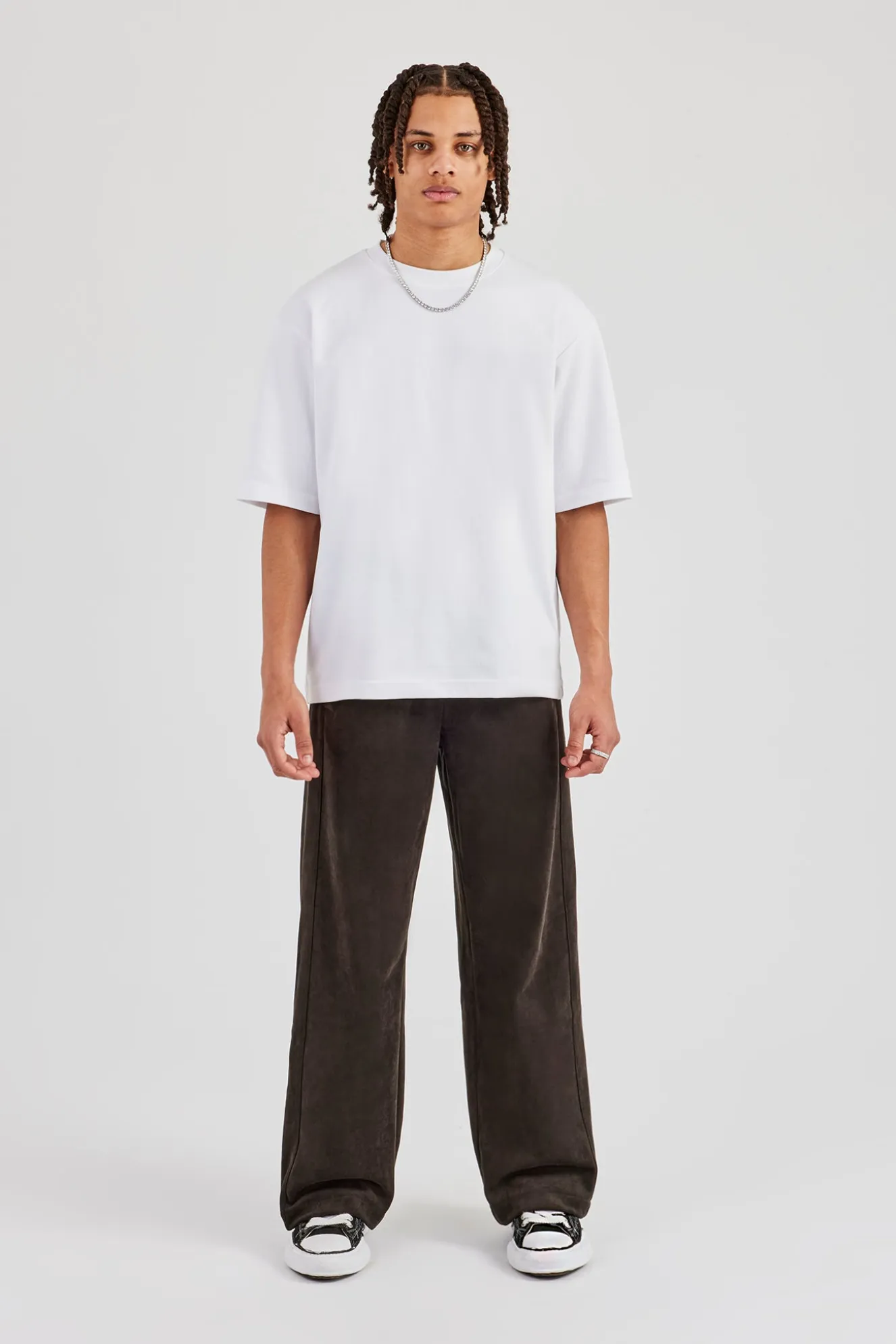 Suede Relaxed Jogger - Charcoal