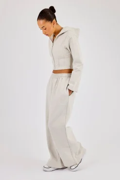 Super Baggy Wide Leg Jogger - Grey Marl