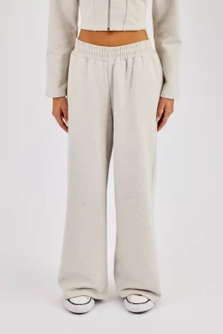 Super Baggy Wide Leg Jogger - Grey Marl