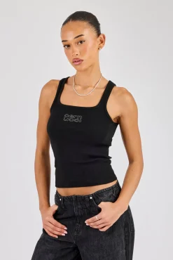 Swarovski Square Neck Rib Vest