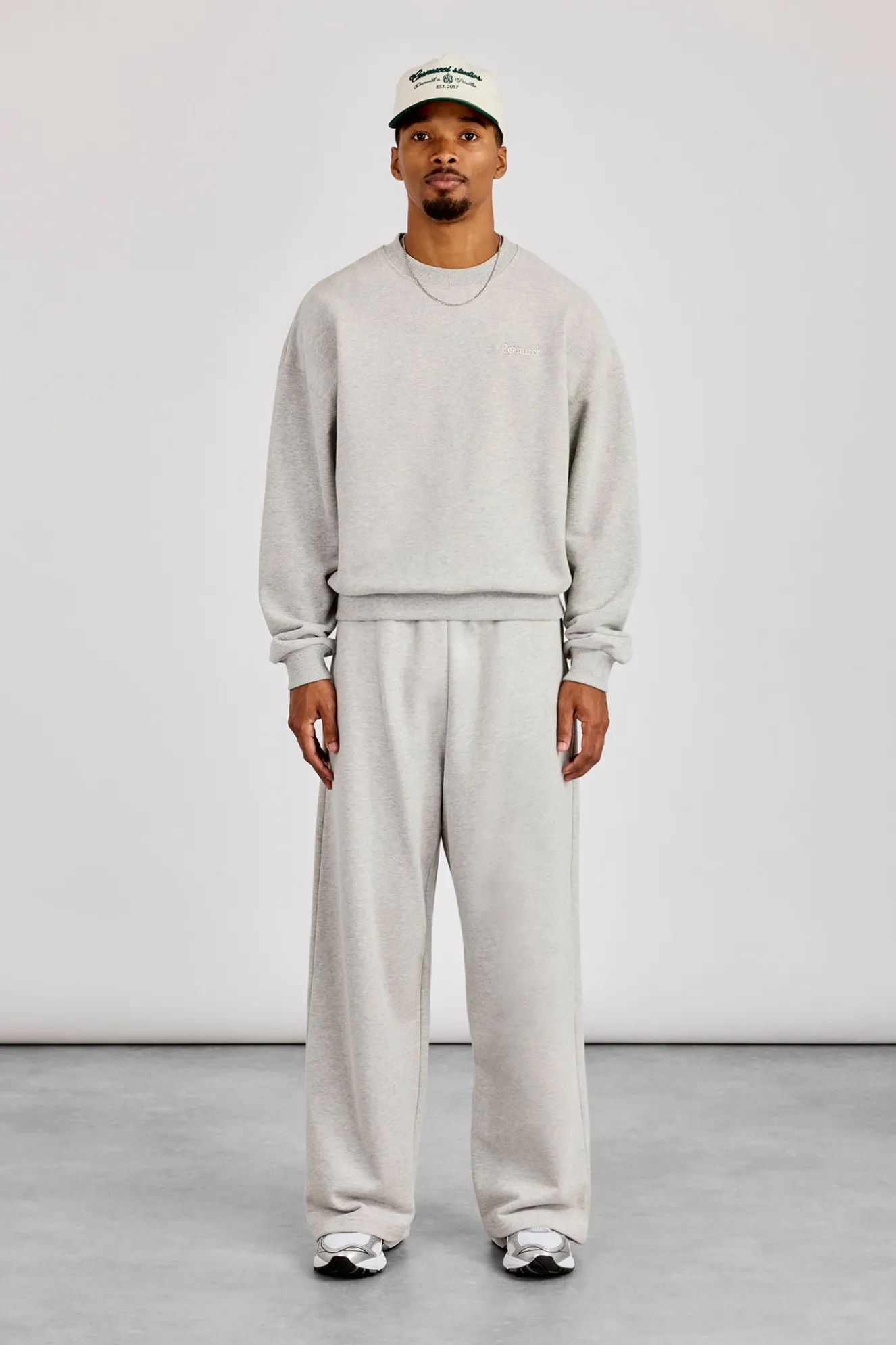 Sweater & Baggy Fit Jogger - Grey Marl