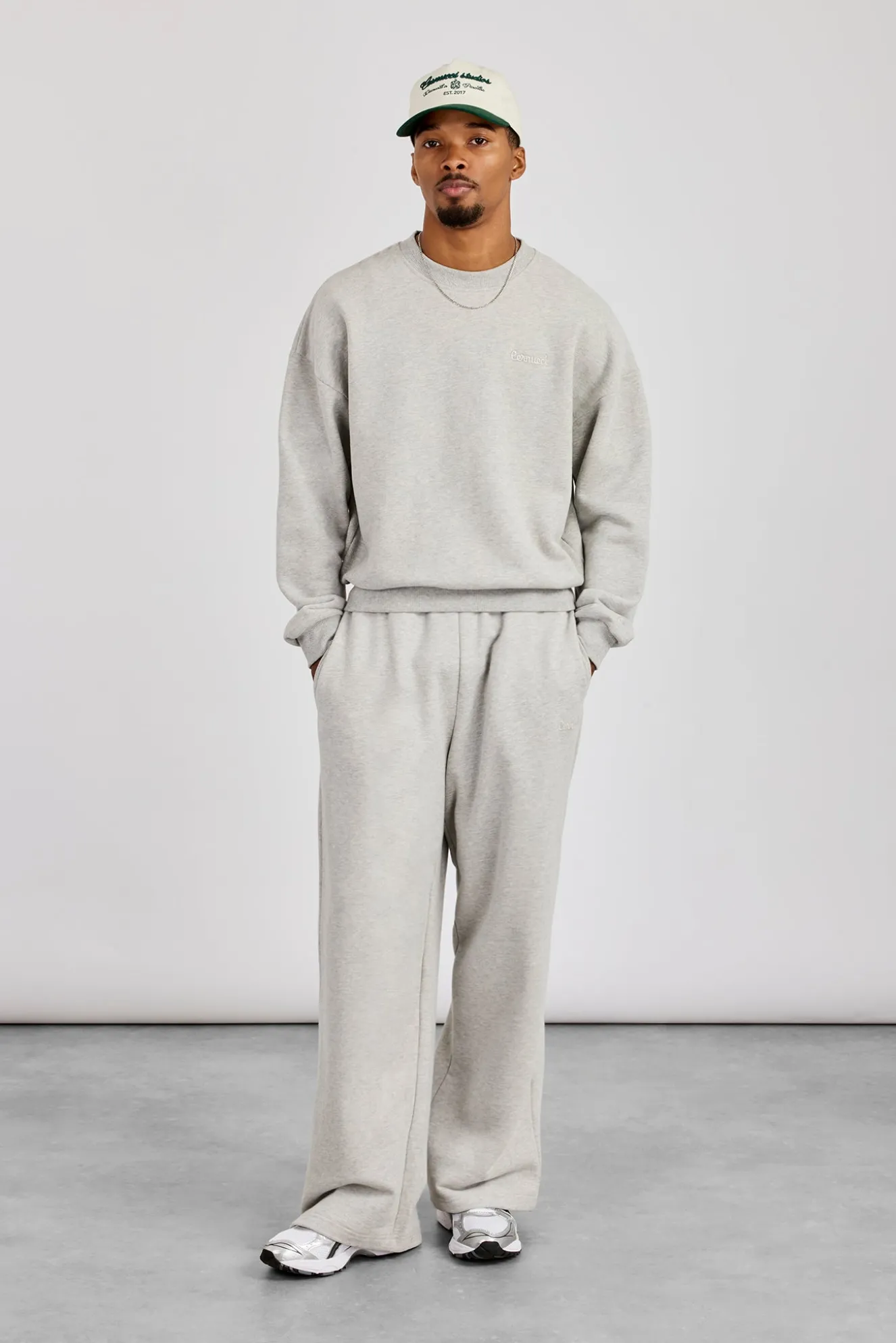 Sweater & Baggy Fit Jogger - Grey Marl
