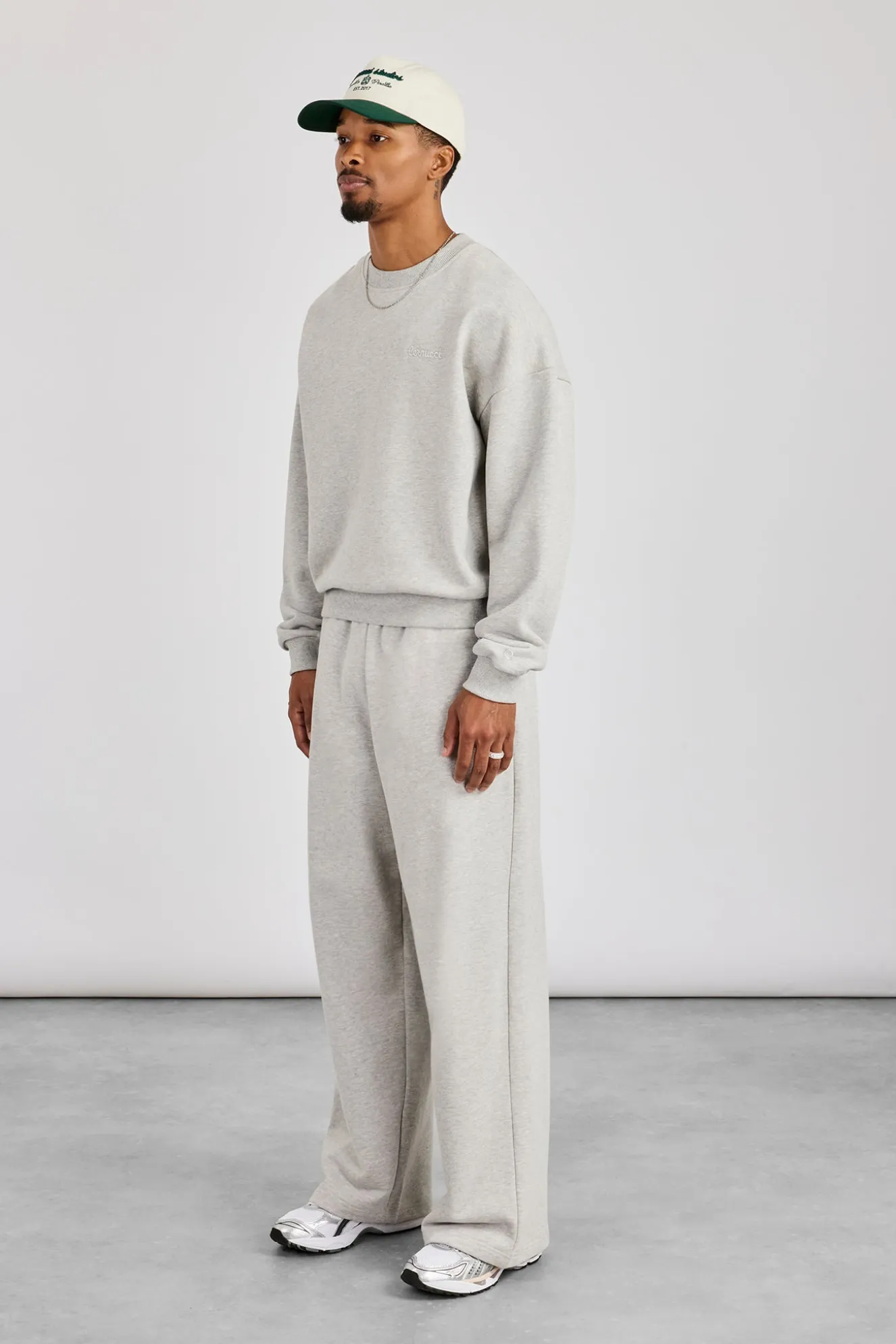 Sweater & Baggy Fit Jogger - Grey Marl