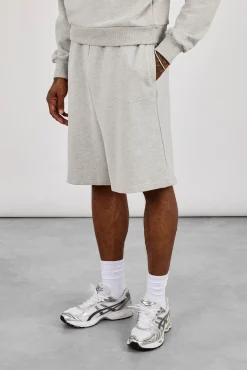 Sweater & Embroidered Jersey Jort - Grey Marl