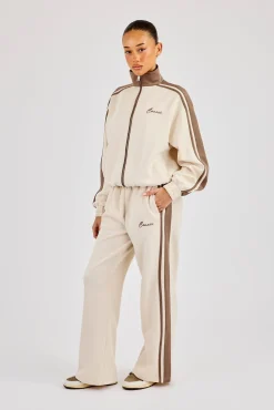 Taping Contrast Collar Tracksuit - Off White