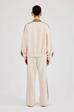Taping Contrast Collar Tracksuit - Off White