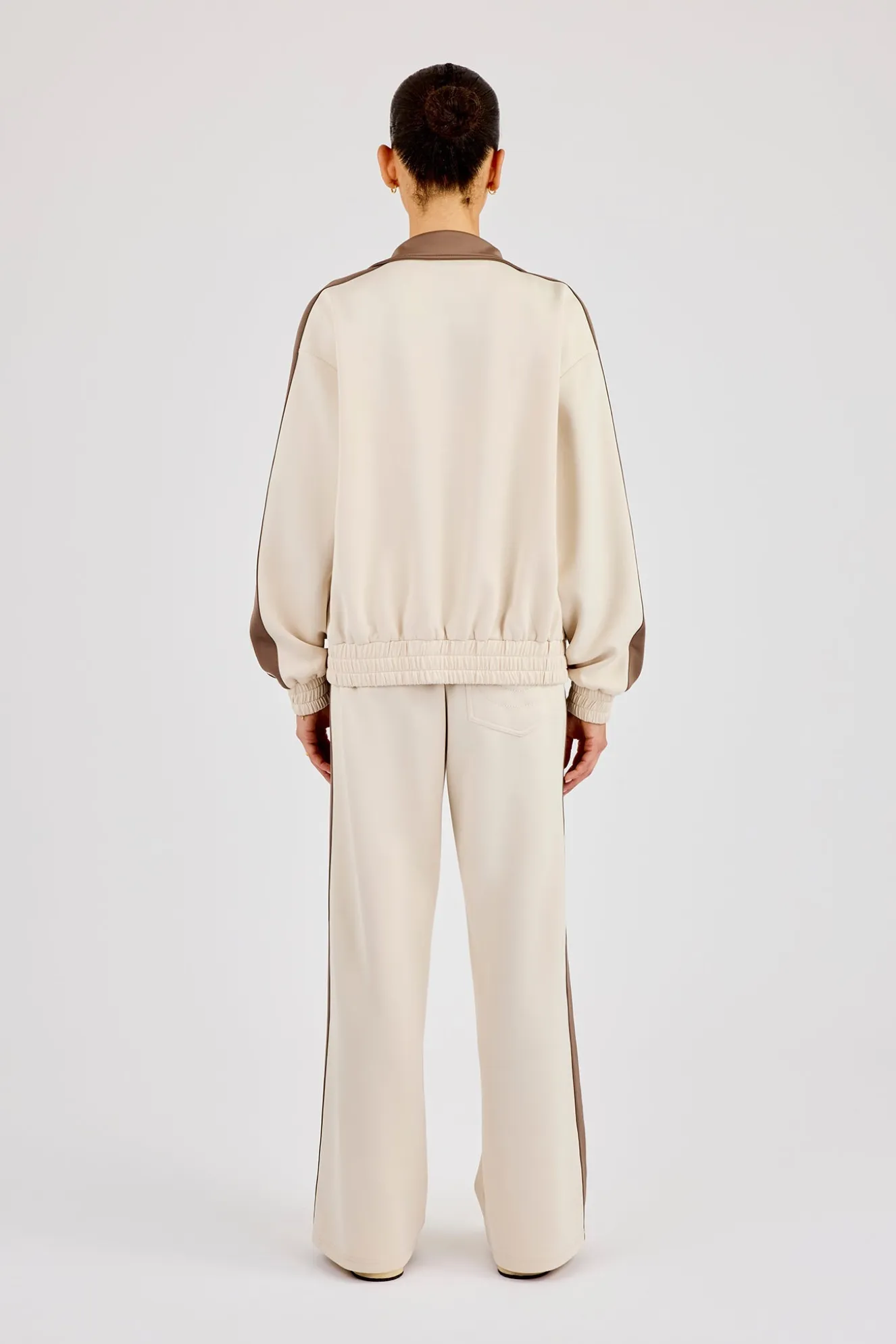 Taping Contrast Collar Tracksuit - Off White