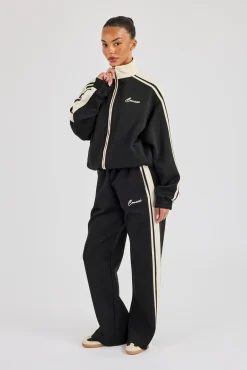 Taping Contrast Track Jacket & Pant - Black