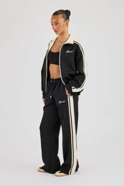Taping Contrast Track Jacket & Pant - Black