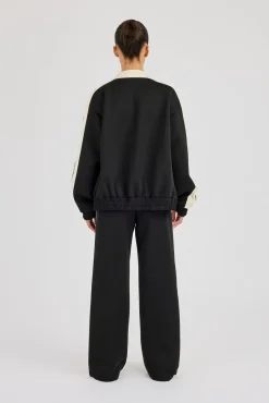Taping Contrast Track Jacket & Pant - Black