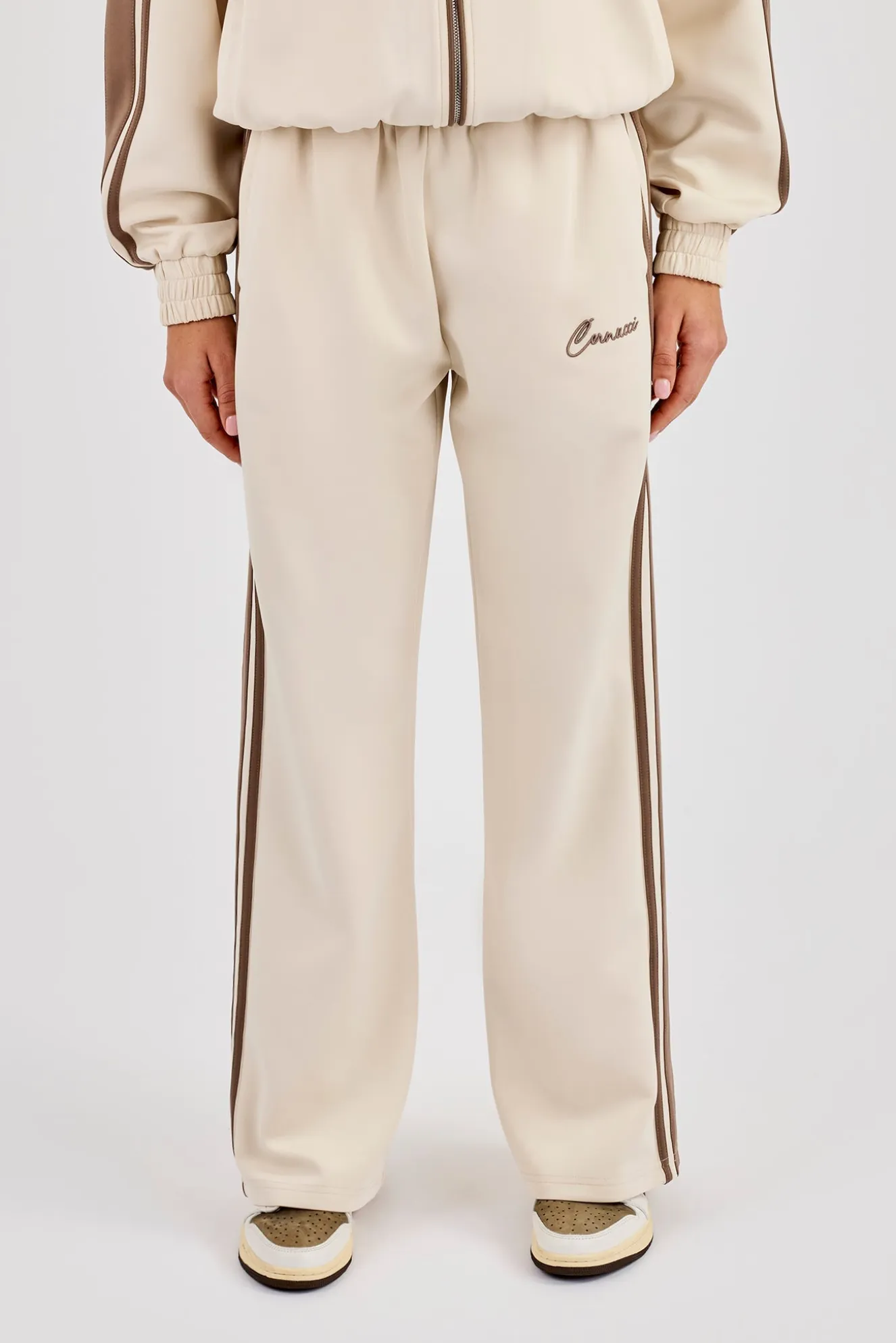 Taping Contrast Waistband Track Pant - Off White