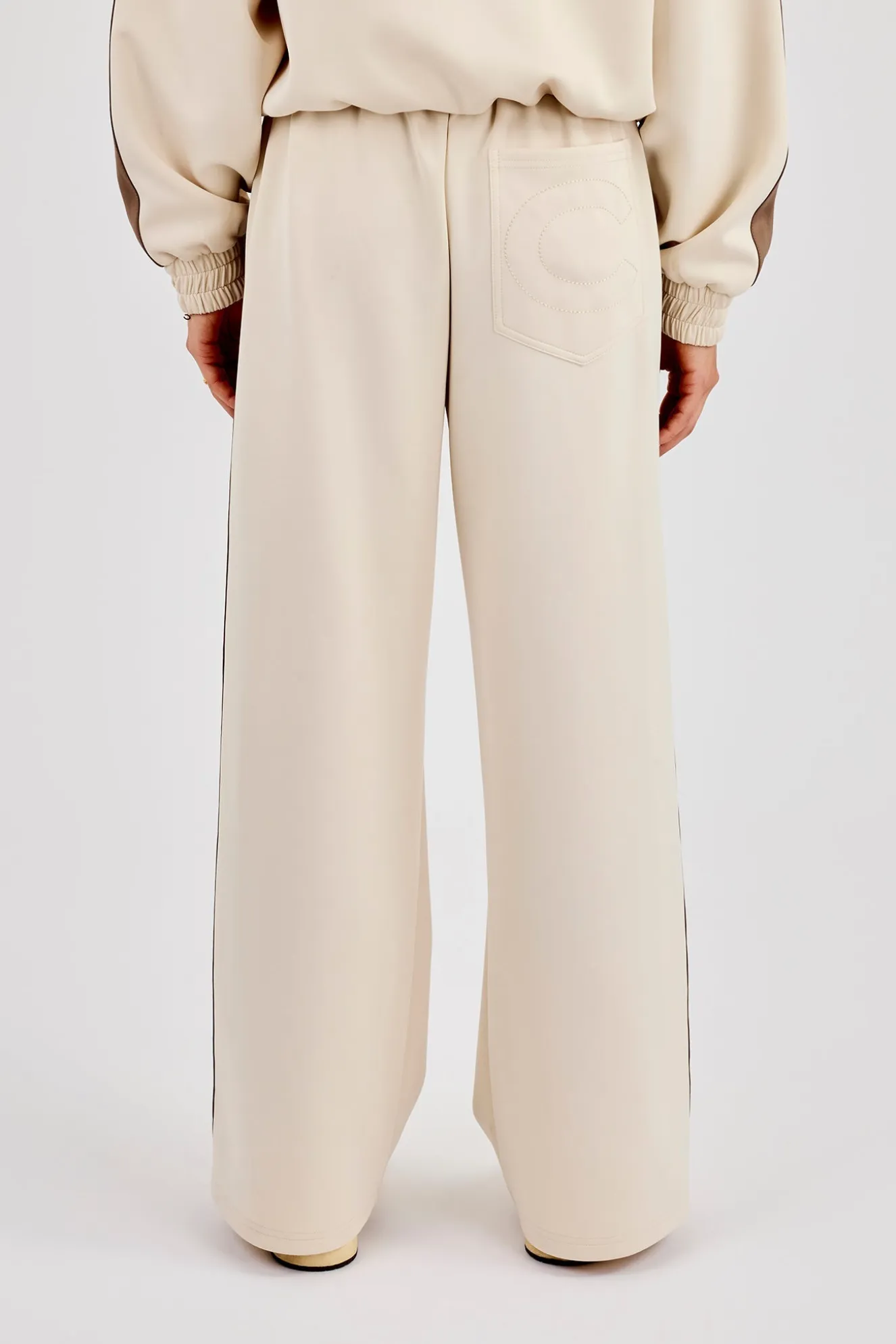 Taping Contrast Waistband Track Pant - Off White