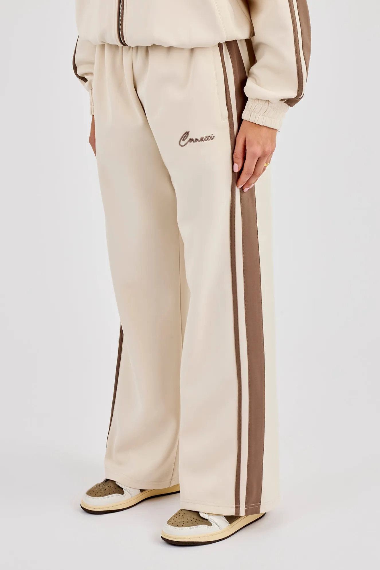 Taping Contrast Waistband Track Pant - Off White