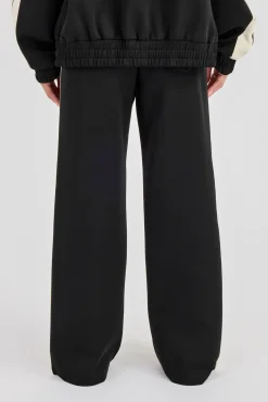 Taping Contrast Waistband Track Pant - Black