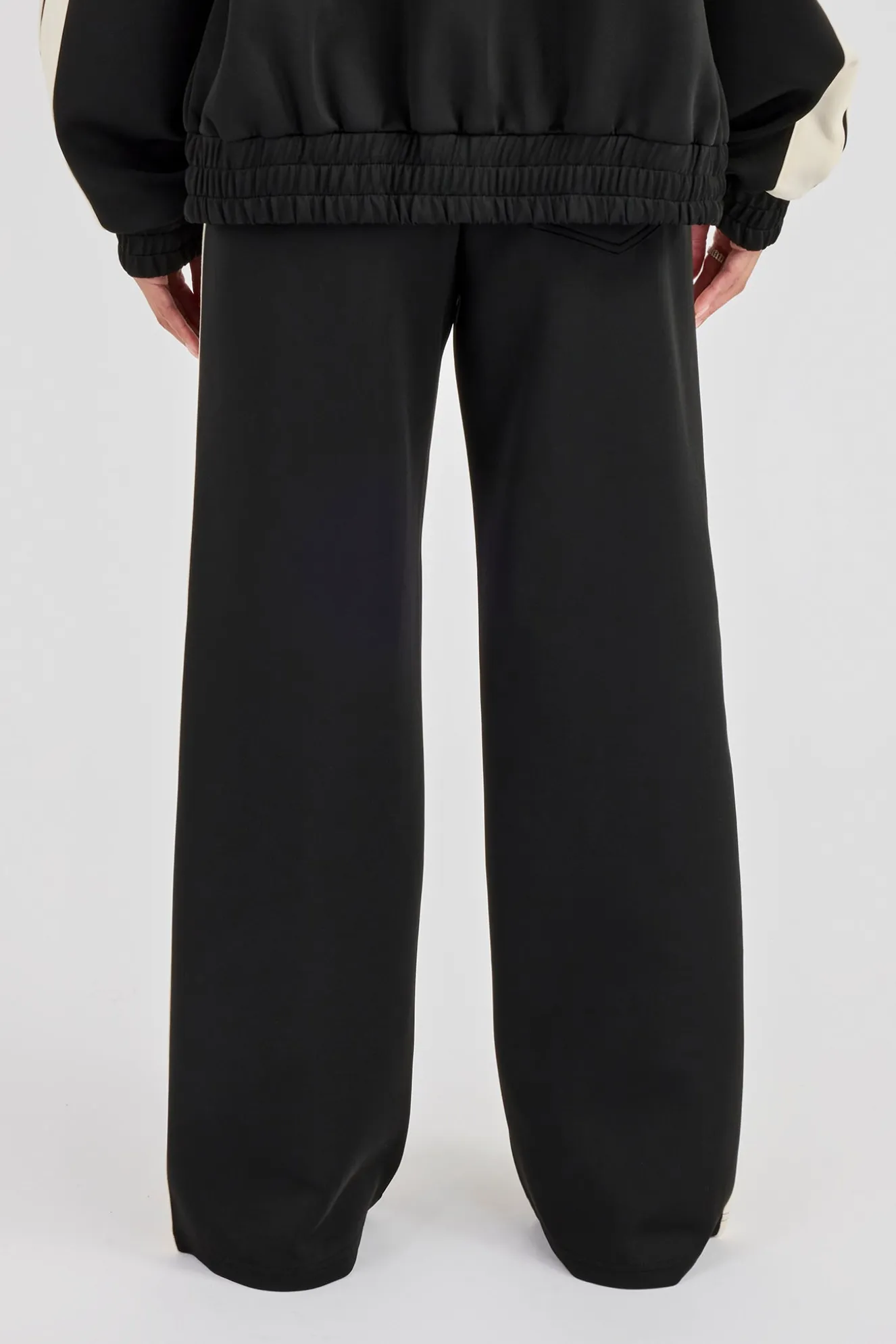 Taping Contrast Waistband Track Pant - Black