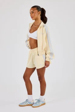 Taping Cropped Funnel Neck Jacket & Taping Short - Butter Yellow