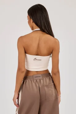 Taping Double Halterneck Top - Off White