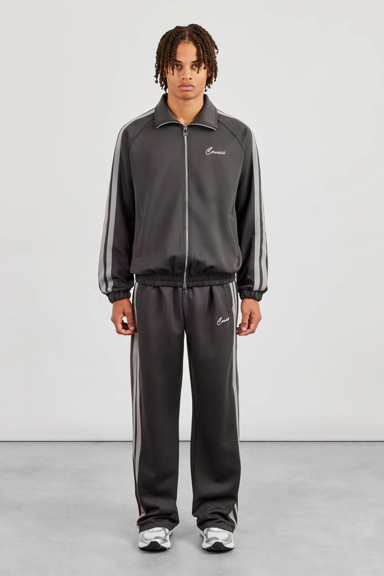 Taping Track Jacket & Relaxed Track Pant - Charcoal