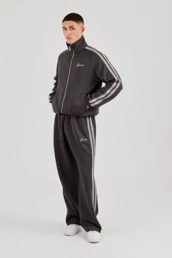 Taping Track Jacket & Relaxed Track Pant - Charcoal