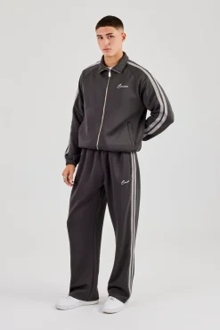 Taping Track Jacket & Relaxed Track Pant - Charcoal