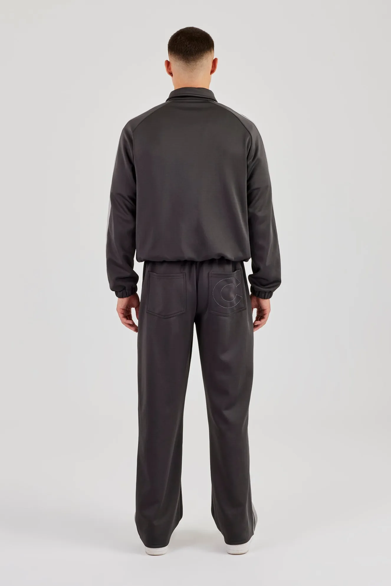 Taping Track Jacket & Relaxed Track Pant - Charcoal