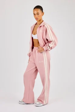 Taping Wide Leg Track Pant - Dusty Pink