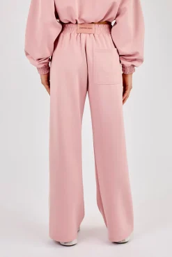 Taping Wide Leg Track Pant - Dusty Pink