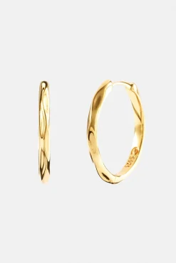 Textured Hoop Earrings - 20mm