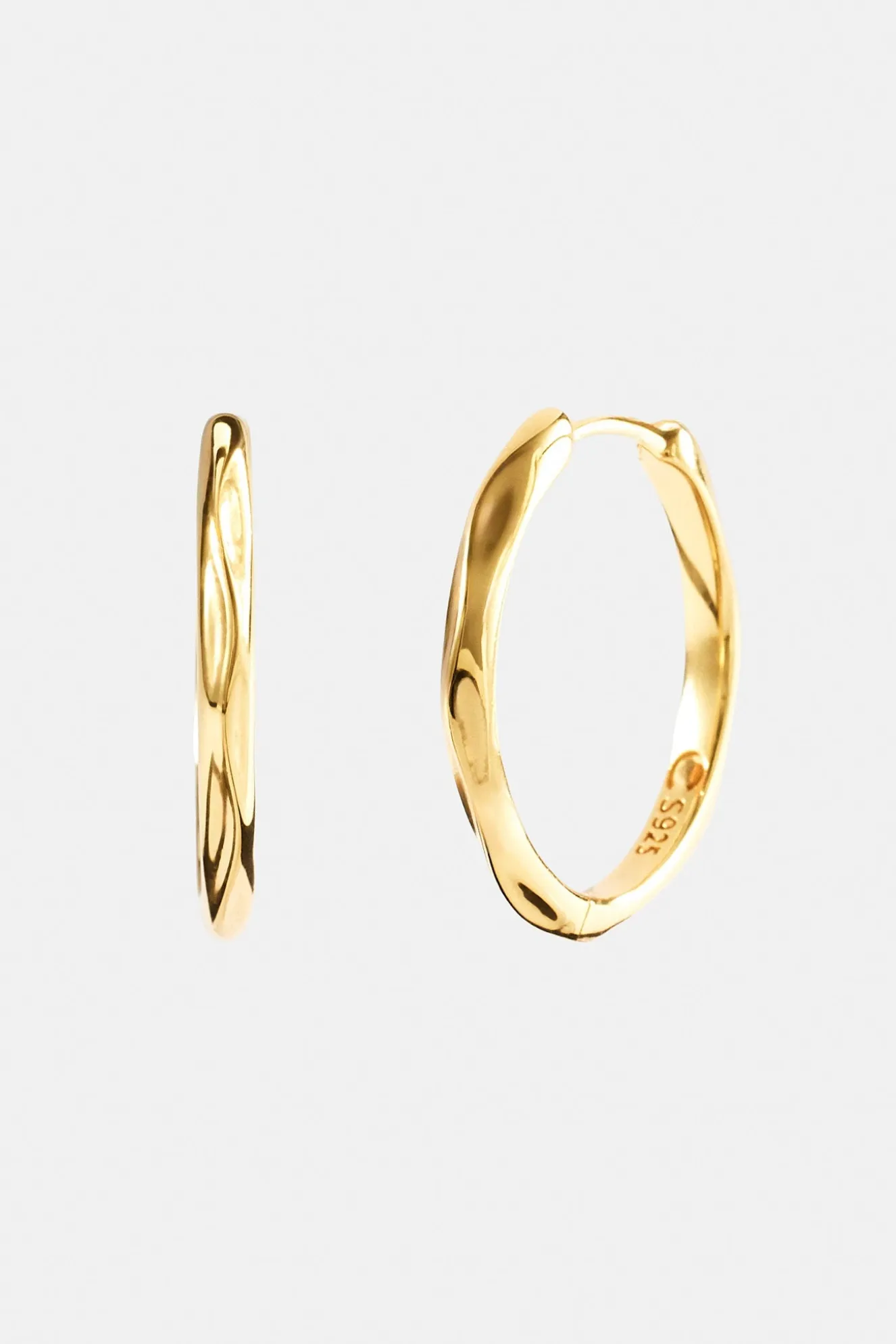 Textured Hoop Earrings - 20mm