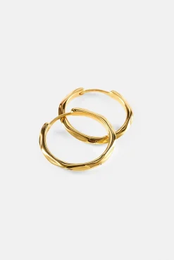 Textured Hoop Earrings - 20mm