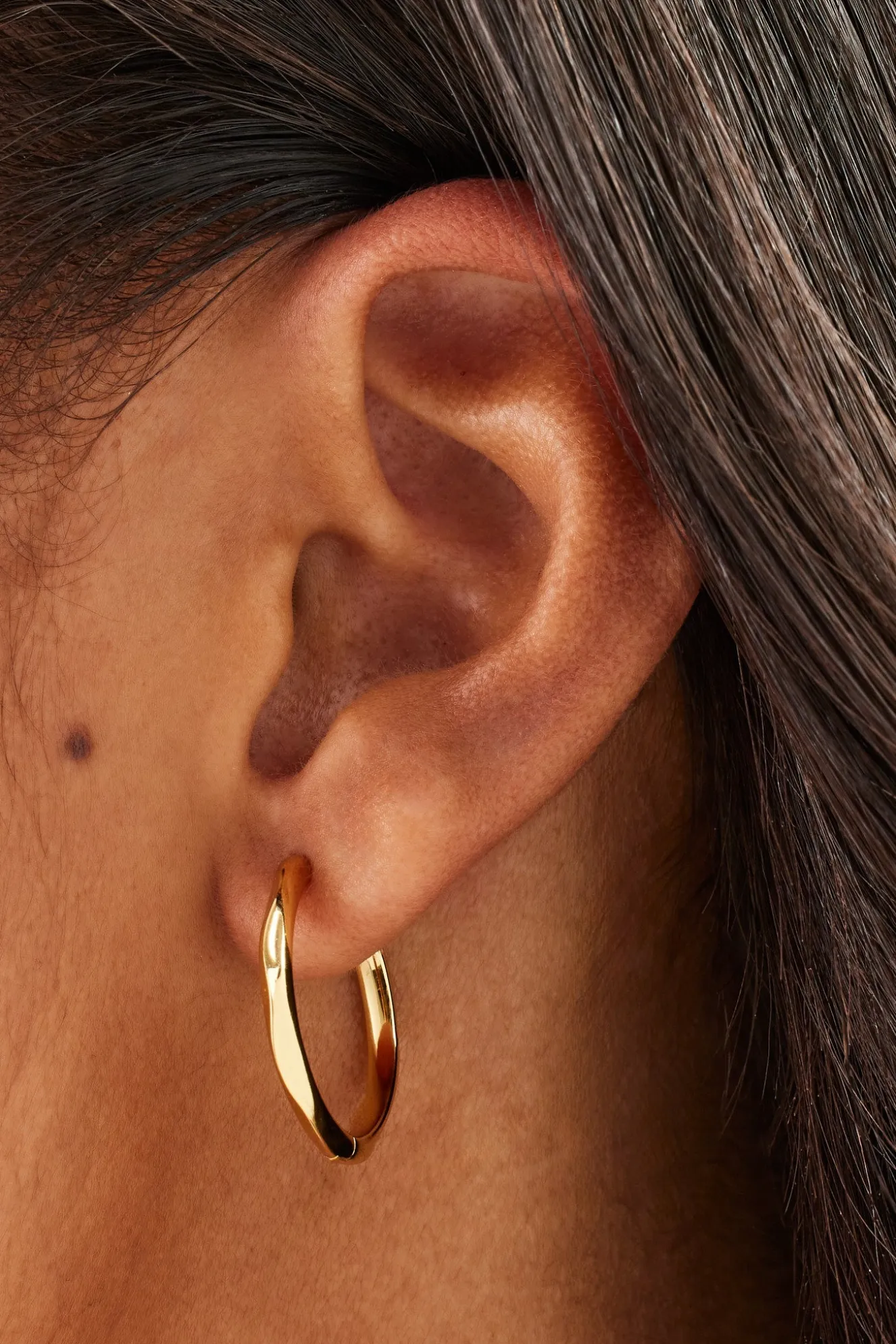 Textured Hoop Earrings - 20mm