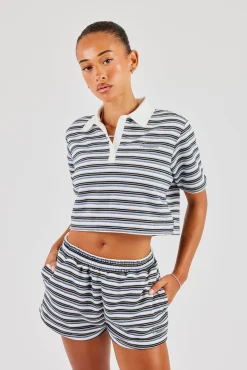 Textured Stripe Short - Blue