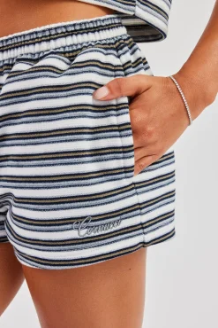 Textured Stripe Short - Blue