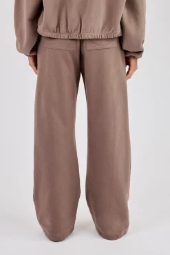 Towelling Applique Wide Leg Jogger - Taupe