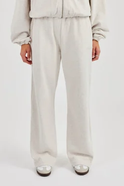 Towelling Applique Wide Leg Jogger - Grey Marl