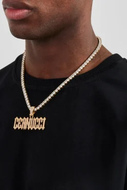 Trap Font Pendant - 22mm - Gold