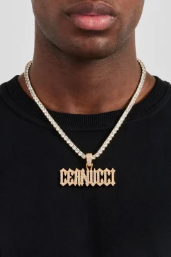 Trap Font Pendant - 22mm - Gold