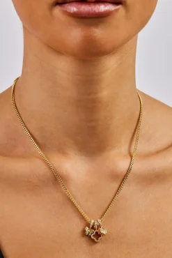 Triple Layer Butterfly Motif Necklace - 10mm - Gold