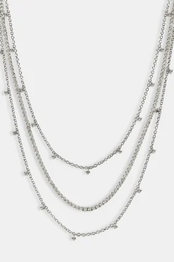 Triple Layer Iced Stone Chain - 5mm - White