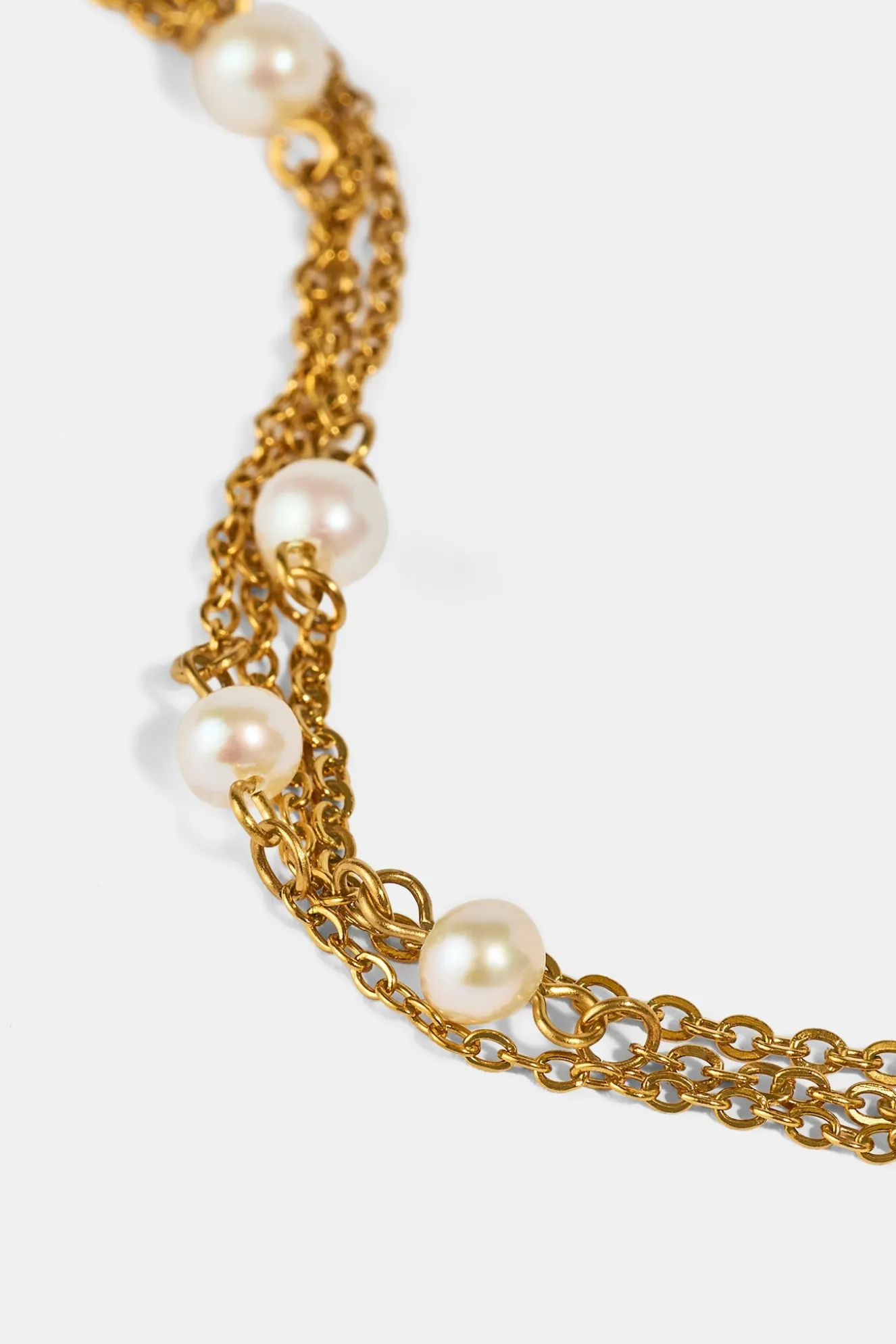 Triple Layer Pearl Bracelet - 4mm - Gold
