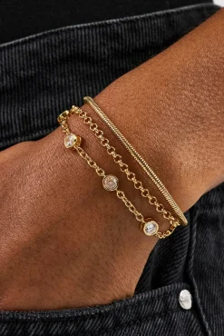 Triple Layer Rolo Bracelet - 3mm - Gold