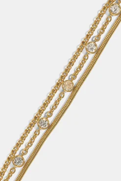 Triple Layer Rolo Bracelet - 3mm - Gold
