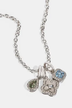 Triple Motif and Multigem Necklace - 10mm - White