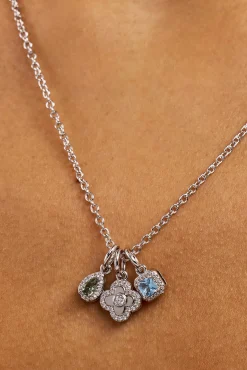 Triple Motif and Multigem Necklace - 10mm - White