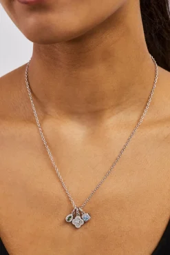 Triple Motif and Multigem Necklace - 10mm - White