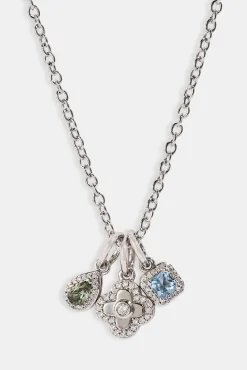 Triple Motif and Multigem Necklace - 10mm - White